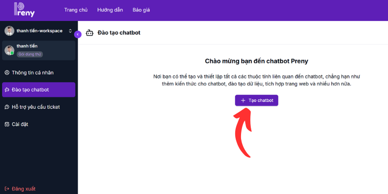 Hướng dẫn tạo chatbot cho fanpage miễn phí với Preny