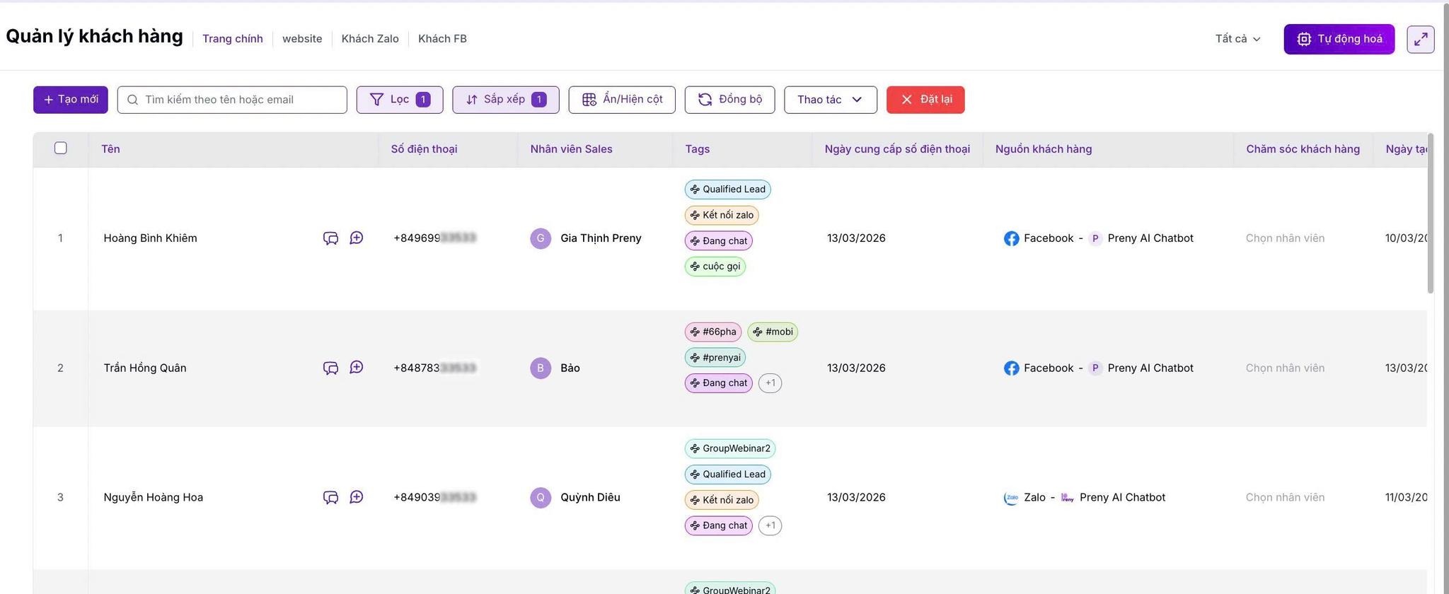 Hướng dẫn sử dụng Mini CRM để tạo tệp khách hàng bán hàng lại cho khách cũ