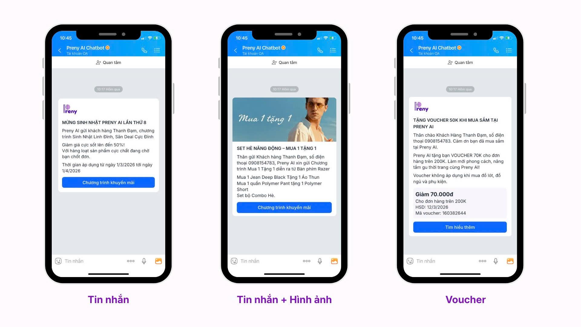 Preny tặng 2000 tin nhắn Marketing Zalo (ZBS) miễn phí